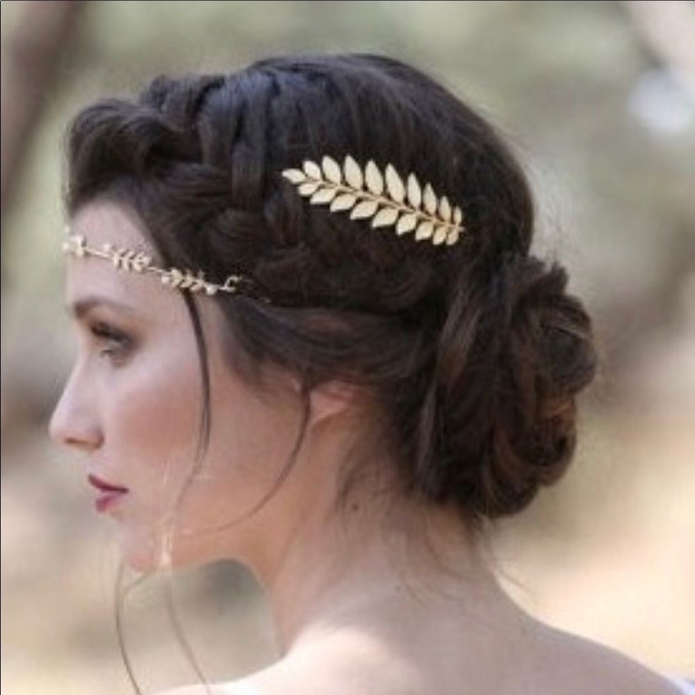 Gold Plated Leaf Hairpin